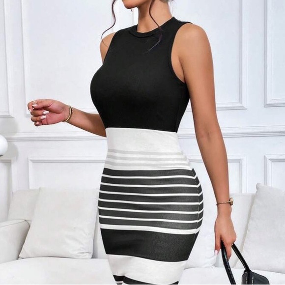Women’s Striped Colorblock Dress. - Picture 3 of 14